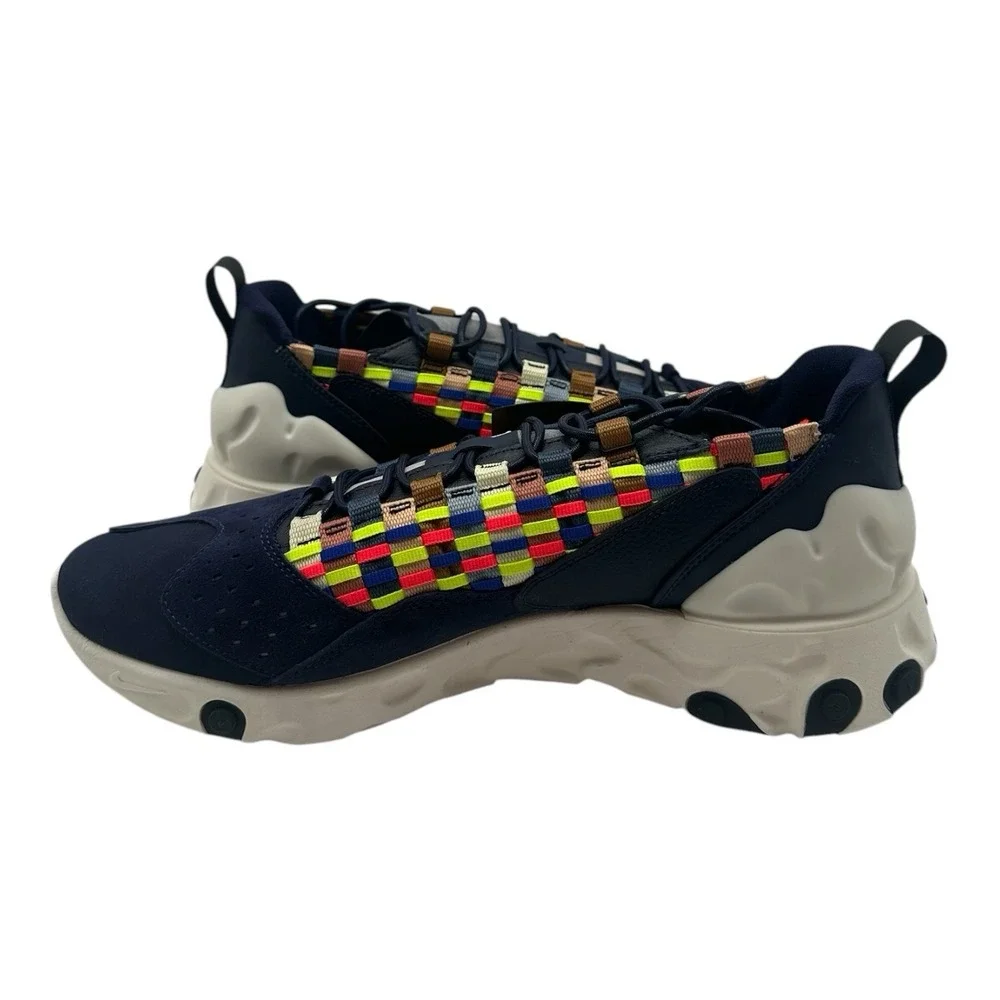 Nike React‎ Sertu Shoes Mens 8.5 Blackened Blue Black Sail Sneakers AT5301-400